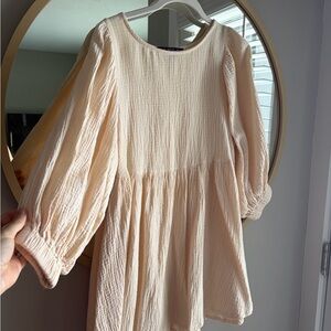 Cream Cotton Mini Dress